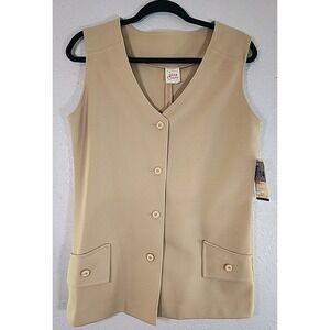 Vintage 70s Jane Colby Womens 13/14 Tan Knit Vest New With Tags